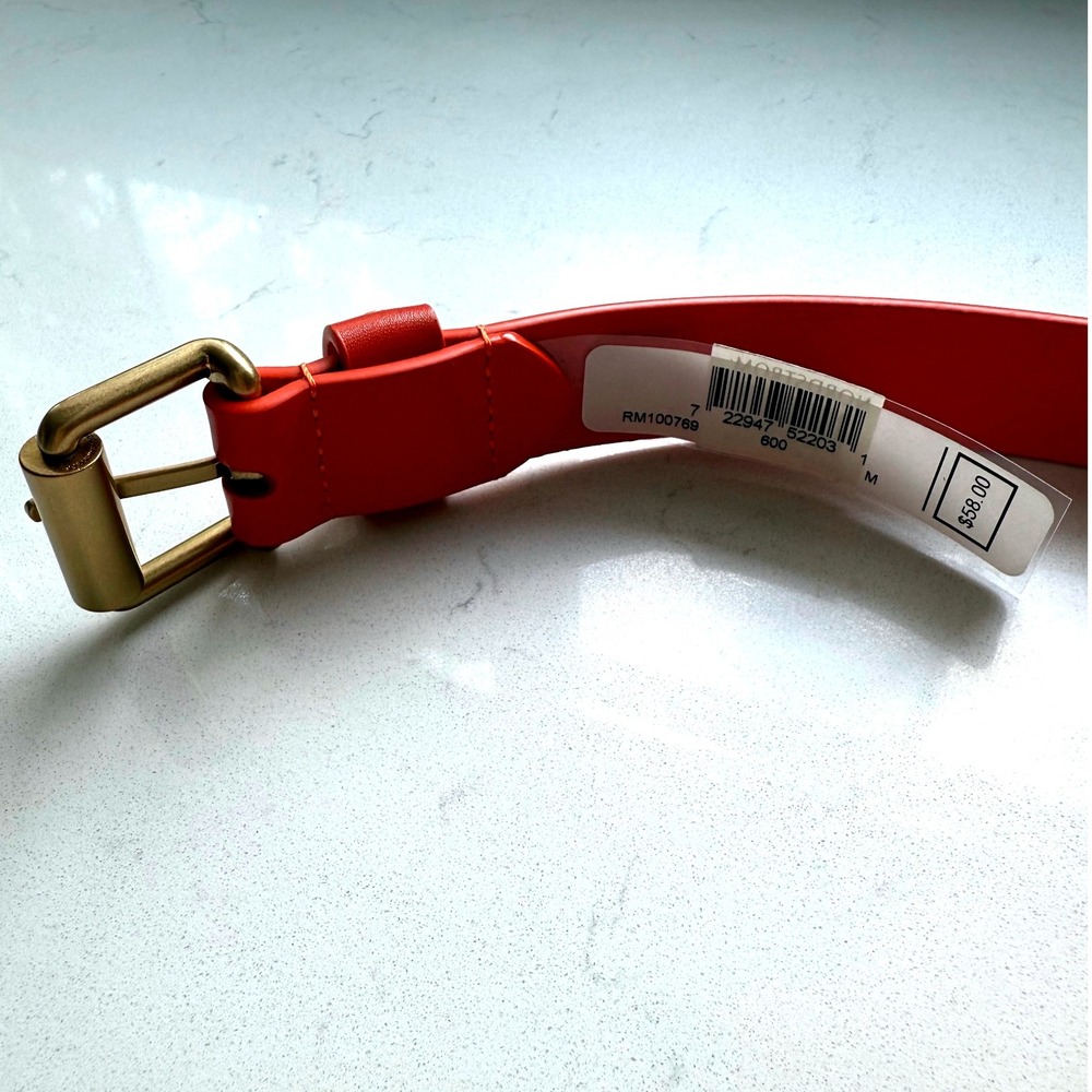 Rebecca Minkoff Genuine‎ Leather Belt - Size M - Coral/Antique Brass - NWT - Picture 7 of 8